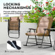 Folding Rocking Chair Set of 2 Padded Rockers with Armrest, Light Brown