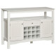 Modern Kitchen Buffet Bar Cabinet Storage Sideboard Dining Server with Drawer & 12-Bottle Wine Rack for Living Room, White