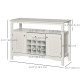 Modern Kitchen Buffet Bar Cabinet Storage Sideboard Dining Server with Drawer & 12-Bottle Wine Rack for Living Room, White