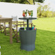 Patio Cooler Side Table with Adjustable Height
