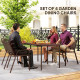 Stackable Outdoor Dining Chairs Set of 4, for Patio, Balcony, Deck, Garden, Dark Brown
