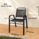 Stackable Outdoor Dining Chairs Set of 4, for Patio, Balcony, Deck, Garden, Black