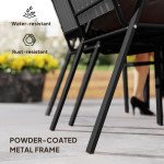 Stackable Outdoor Dining Chairs Set of 4, for Patio, Balcony, Deck, Garden, Black