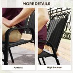 Stackable Outdoor Dining Chairs Set of 4, for Patio, Balcony, Deck, Garden, Black
