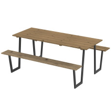 5.7 FT Outdoor Picnic Table with 2