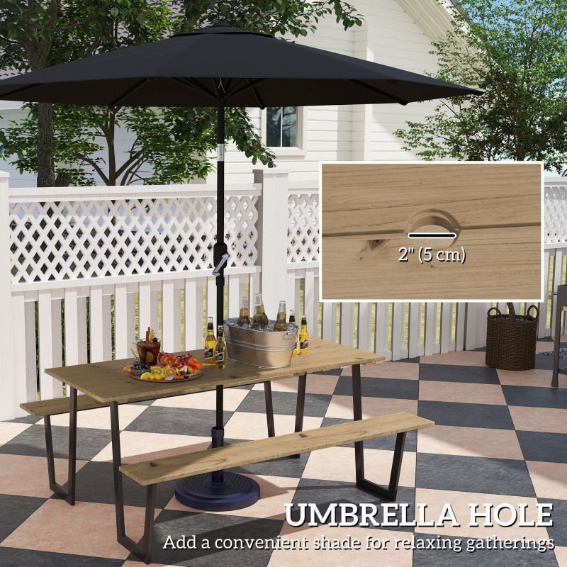 5.7 FT Outdoor Picnic Table with 2