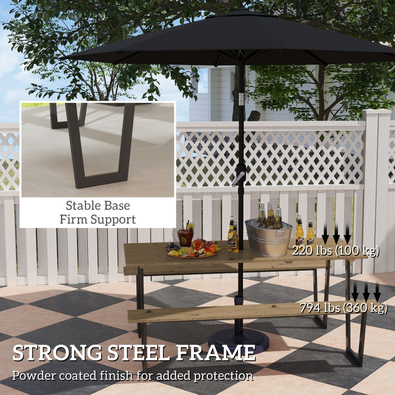 5.7 FT Outdoor Picnic Table with 2