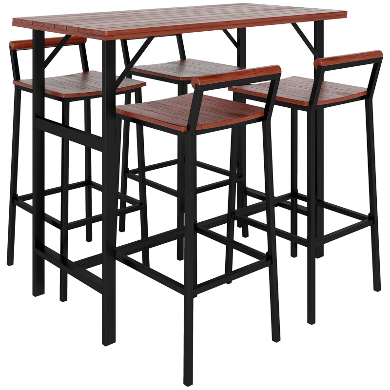 5 Piece Patio Bar Set with 47
