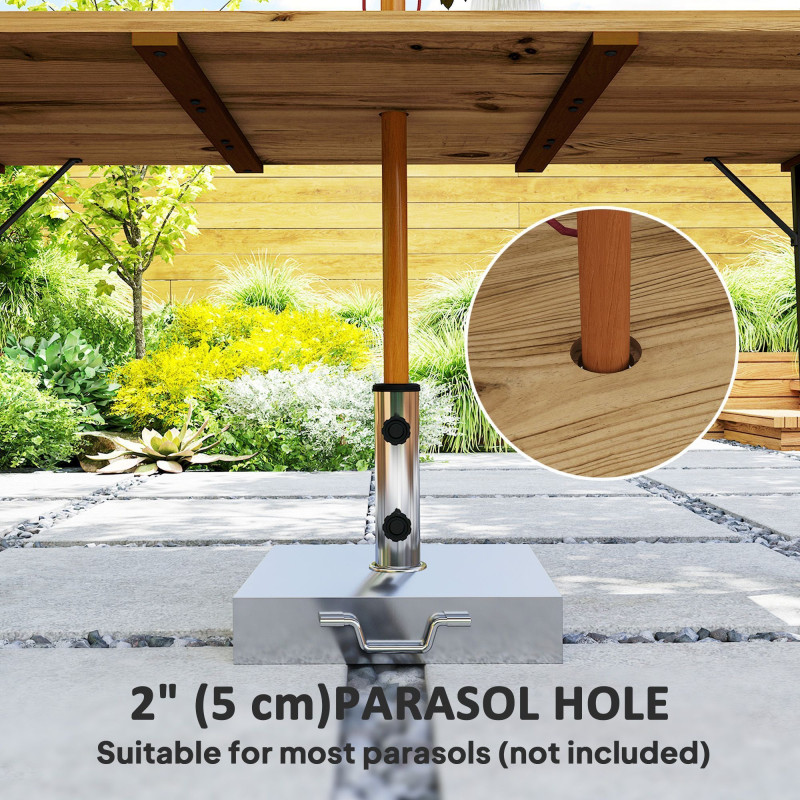 Wooden Outdoor Dining Table for 6 with 2