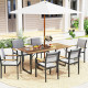 Wooden Outdoor Dining Table for 6 with 2