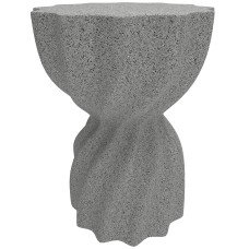 Spiral Decorative Garden Stool, Flower Top Outdoor Stool Side Table Plant Stand Footstool for Indoor Outdoor, Grey