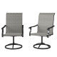 Outdoor Swivel Dining Chairs Set of 2, High Back Swivel Chairs with All Weather Mesh for Deck, Backyard, Poolside, Grey
