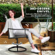 Outdoor Swivel Dining Chairs Set of 2, High Back Swivel Chairs with All Weather Mesh for Deck, Backyard, Poolside, Grey