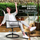 Outdoor Swivel Dining Chairs Set of 2, High Back Swivel Chairs with All Weather Mesh for Deck, Backyard, Poolside, White