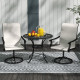 Outdoor Swivel Dining Chairs Set of 2, High Back Swivel Chairs with All Weather Mesh for Deck, Backyard, Poolside, White