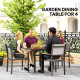 Square Outdoor Dining Table for 4 with Aluminum Steel Frame, Black