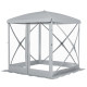 Pop-Up Tent, Foldable Screen Tent with Carry Bag, Zippered Door and Ground Stakes, Fits 3-4 People, Light Grey