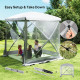 Pop-Up Tent, Foldable Screen Tent with Carry Bag, Zippered Door and Ground Stakes, Fits 3-4 People, Light Grey