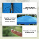 12' x 12' Hexagon Automatic Pop Up Screen Tents, Camping Shelter w/ Mesh Sidewalls and Carry Bag Blue