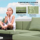 7 Pieces Outdoor Rattan Furniture Set, Patio Wicker Sectional Conversation Sofa Set, Light Green