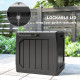 32 Gallon Deck Box, Resin Outdoor Storage Box with Handles, Waterproof and UV Resistant Storage Container