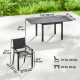 Patio Dining Set for 6, Aluminum Expandable Outdoor Table and 6 Stackable Chairs with Padded Back, Mesh Seat, Black