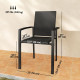 Set of 2 Outdoor Garden Chairs, Stackable Patio Dining Chairs with Breathable Fabric, Armrests and Backrest, Black