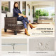 Single Outdoor Wicker Chair, Rattan Patio Chair with Armrests and Cushions for Balcony, Porch, Deck, Cream White