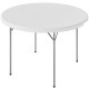 4ft Plastic Folding Picnic Table, Camping Table with Anti-Slip Foot Pads, Indoor Outdoor for Beach, BBQ, White