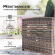 5 Piece Patio Furniture Set, Wicker Patio Chairs with Ottomans, 2-Tier Glass Coffee Table and Cushions, Brown/Dark Grey