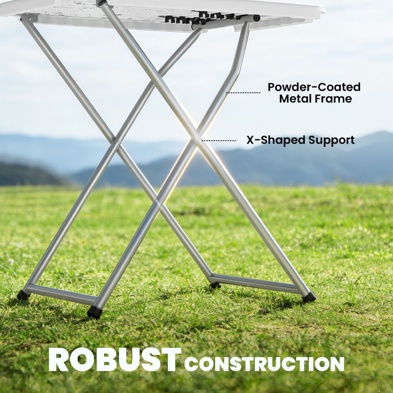 Folding Picnic Table 5-Level Height Adjustment, Portable Camping Table for Outdoor Indoor Use 30