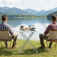 Folding Picnic Table 5-Level Height Adjustment, Portable Camping Table for Outdoor Indoor Use 30