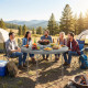 4ft Plastic Folding Picnic Table, Camping Table with Anti-Slip Foot Pads, Indoor Outdoor for Beach, BBQ, Grey