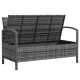 33 Gallon Outdoor Storage Bench, Wicker Deck Box Patio Bench Seat with Cushion, Grey