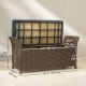 2-In-1 Outdoor Storage Bench, 29 Gallon Wicker Deck Box with Handles and Cushion, Navy Blue