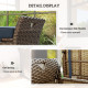 2-In-1 Outdoor Storage Bench, 29 Gallon Wicker Deck Box with Handles and Cushion, Navy Blue