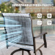Outdoor Bar Stools Set of 2, Swivel Bar Height Chairs with High Back, Curved Armrests and Steel Frame, Mixed Grey