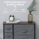 Dresser for Bedroom with 7 Drawers, Chest of Drawers with Metal Frame, Fabric Dresser for Living Room, Dark Grey