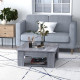 Modern Coffee Table with Storage Shelf, Square  Cocktail Table, Center Table for Living Room, Grey