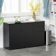 Kitchen Sideboard Storage Cabinet, Modern Coffee Bar with Push-Open Design and 2 Drawers for Living Room, Black