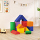 Soozier 11 Piece Soft Play Blocks Kids Climb and Crawl Gym Toy Foam Building Light Colour