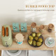Kitchen Island on Wheels with Rubberwood Top, Rolling Kitchen Cart with 2 Drawers, 4 Doors and Adjustable Shelves