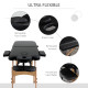 83 Inch Portable Folding Massage Table, Height Adjustable Professional Salon Spa Facial Couch Bed with Free Carrying Case, Headrest, Armrests, Black