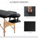 83 Inch Portable Folding Massage Table, Height Adjustable Professional Salon Spa Facial Couch Bed with Free Carrying Case, Headrest, Armrests, Black