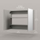 Bathroom Mirror Cabinet, Wall-Mounted Storage Organizer with Double Doors, Adjustable Shelf, Grey