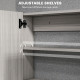 Bathroom Mirror Cabinet, Wall-Mounted Storage Organizer with Double Doors, Adjustable Shelf, Grey