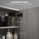 Bathroom Mirror Cabinet, Wall-Mounted Storage Organizer with Double Doors, Adjustable Shelf, Grey