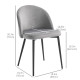 Modern Dining Chairs, Mid-Back Velvet-touch Upholstery Side Chair, Table Chair for Living Room, Dining Room, Grey, Set of 4