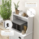 Microwave Cabinet, Kitchen Storage Cabinet with Drawer and Adjustable Shelf, White