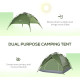 Camping Tent, 3 Person Family Tent, 1000mm Waterproof, with Sewn-in Groundsheet and Carry Bag,  for Fishing, Dark Green